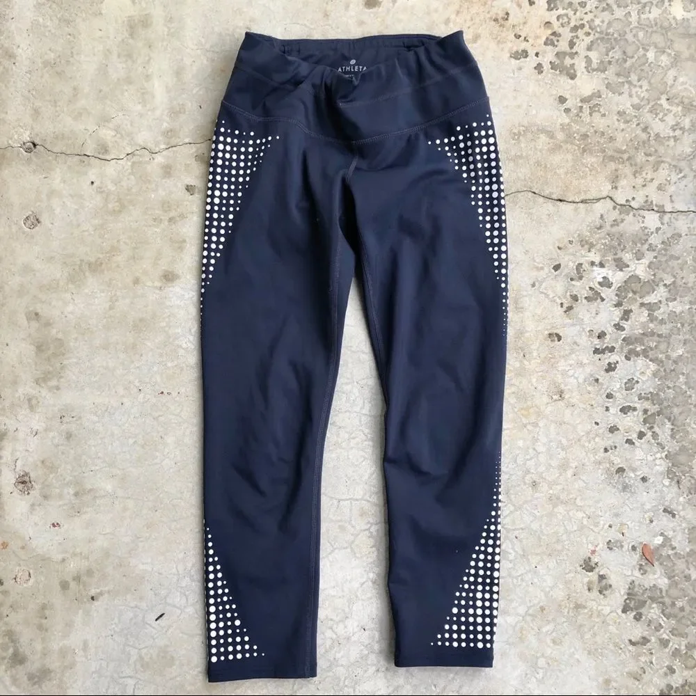 Athleta gel dot sonar Capri leggings blue XS